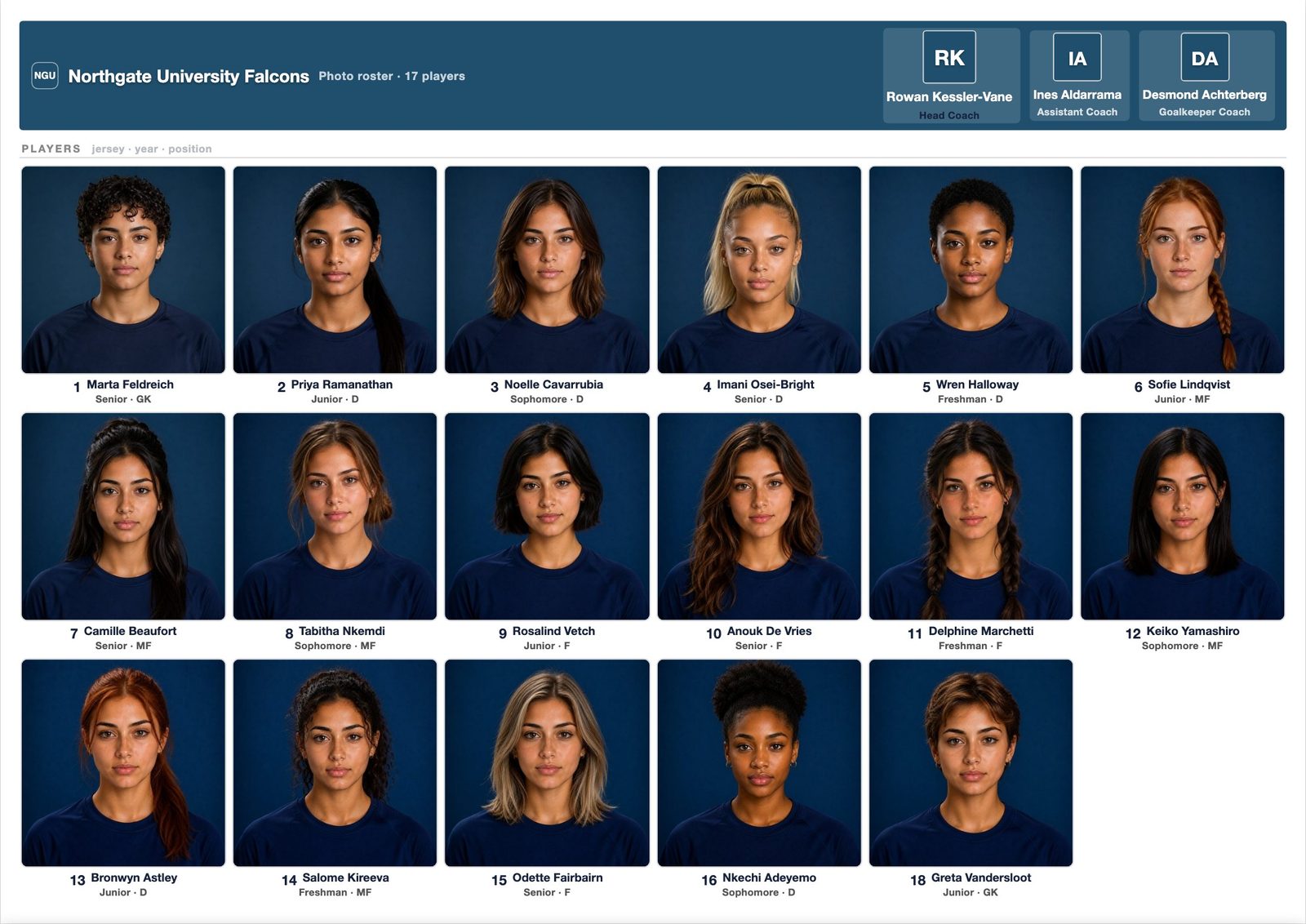 Photo roster sheet